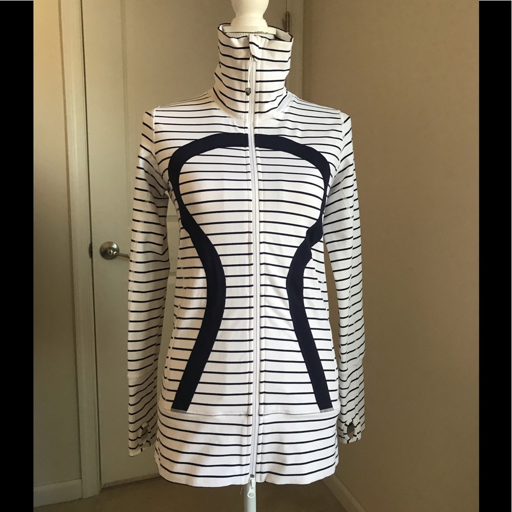 Lululemon Athletica Navy and White Striped Jacket